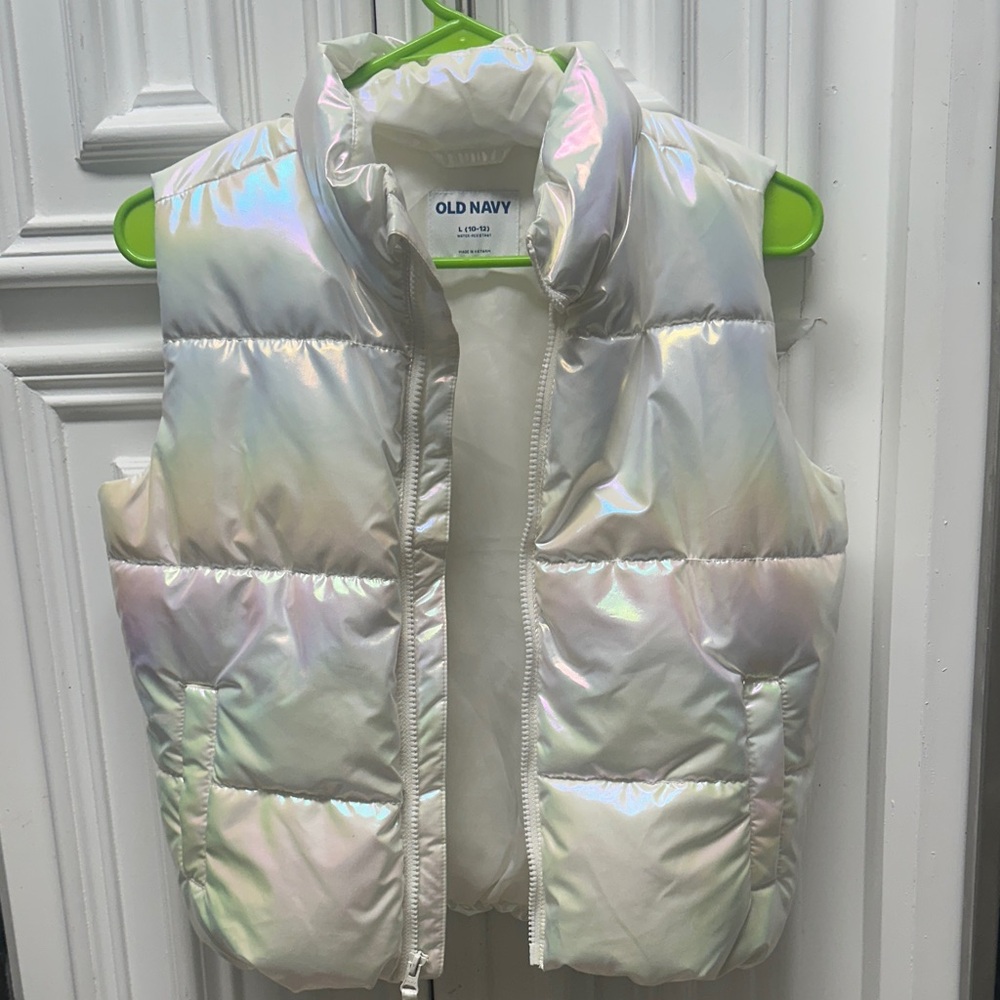 Old Navy Shimmering White Puffer Vest